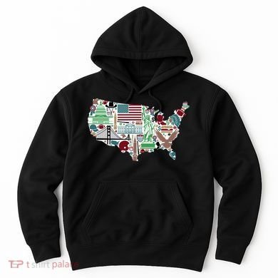 Retro USA State Map of America Hoodie