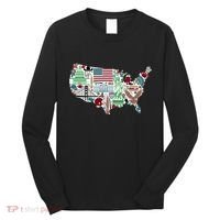 Retro USA State Map of America Long Sleeve Shirt thumb 0