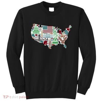 Retro USA State Map of America Sweatshirt