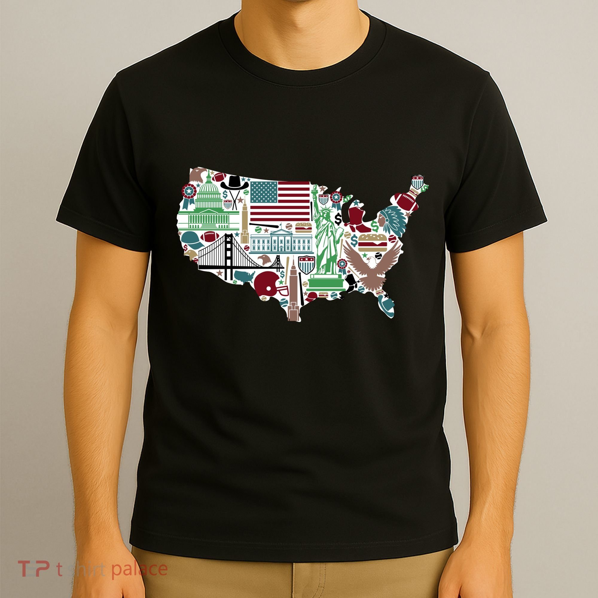 Retro USA State Map of America T-Shirt