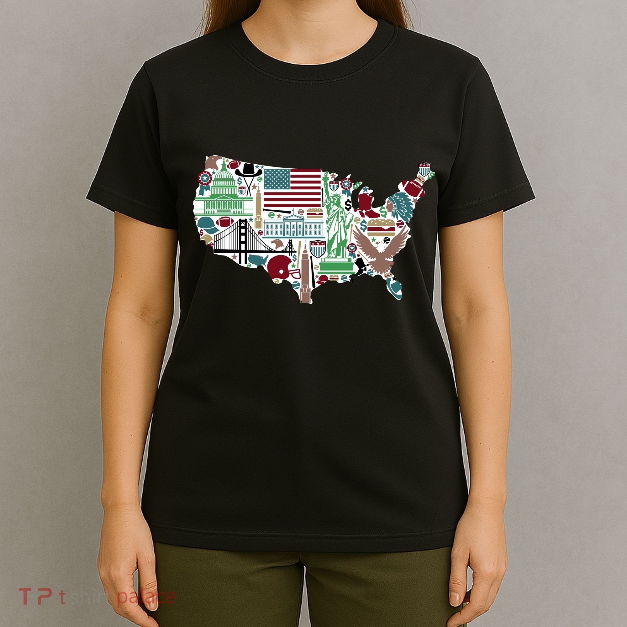 Retro USA State Map of America T-Shirt