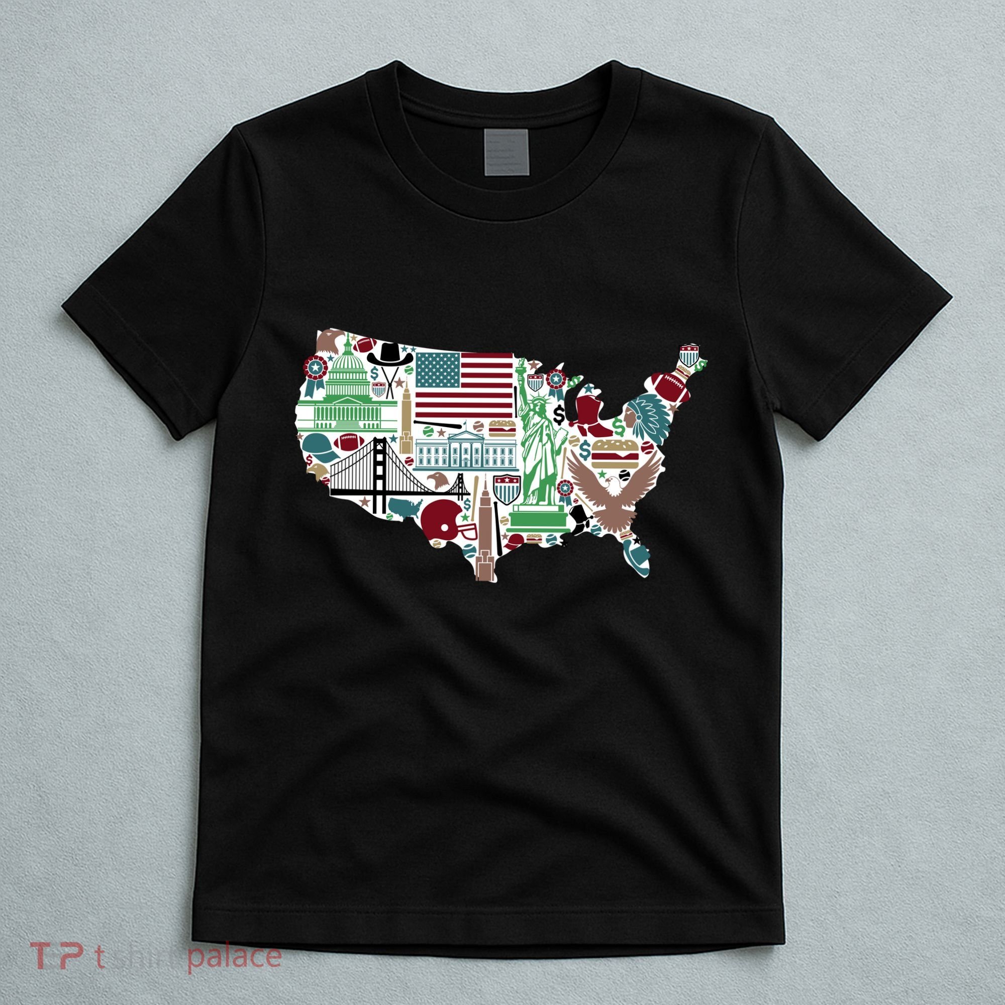 Retro USA State Map of America T-Shirt
