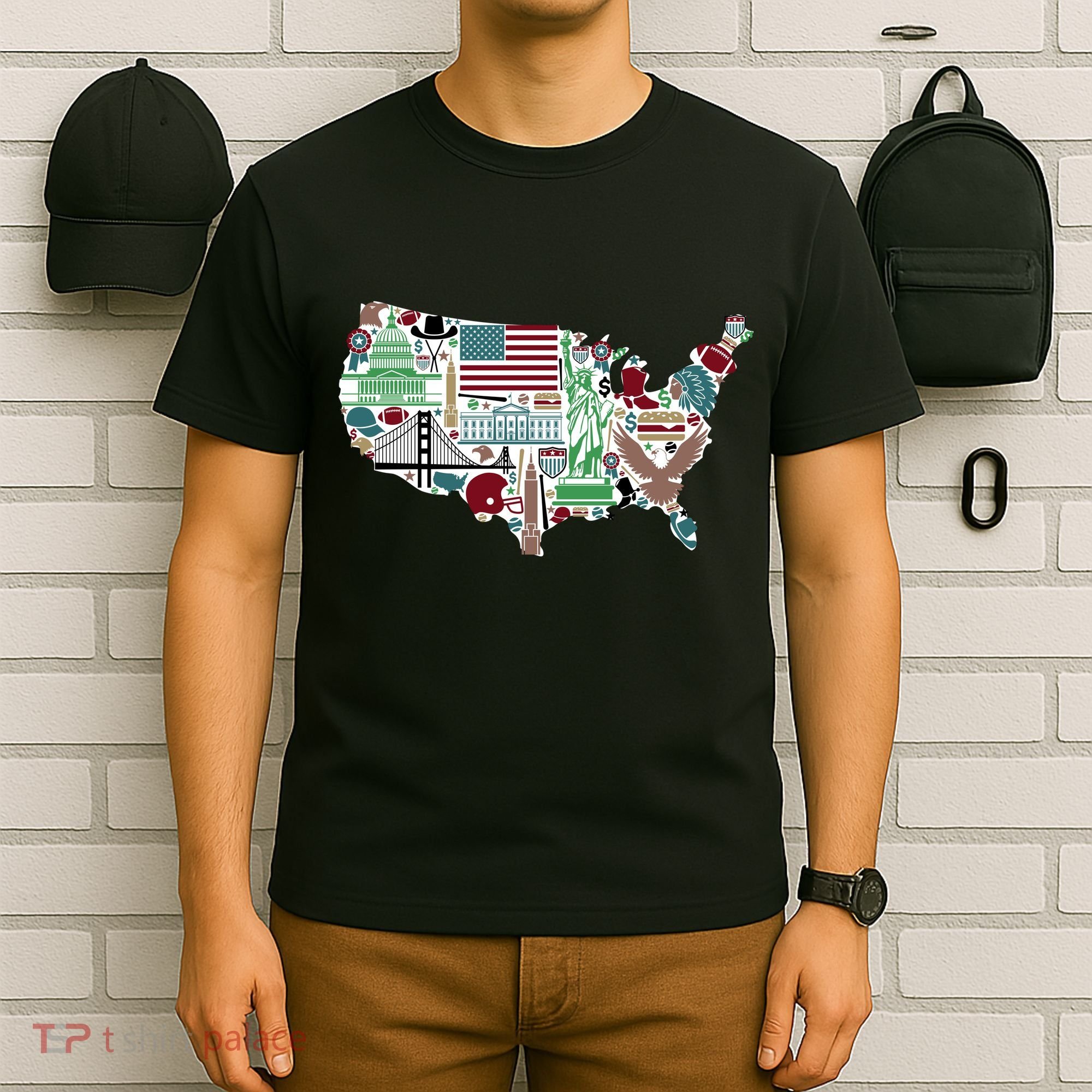 Retro USA State Map of America T-Shirt