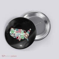 Retro USA State Map of America Button thumb 0