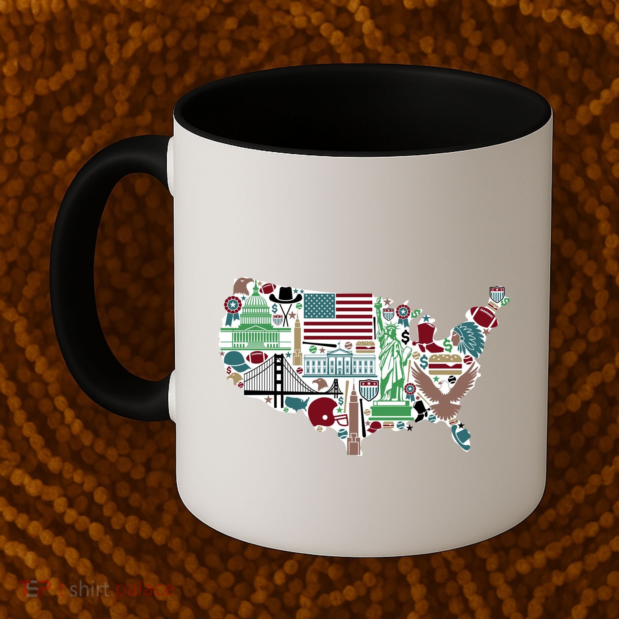 Retro USA State Map of America Coffee Mug