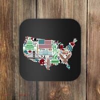Retro USA State Map of America Coaster thumb 0
