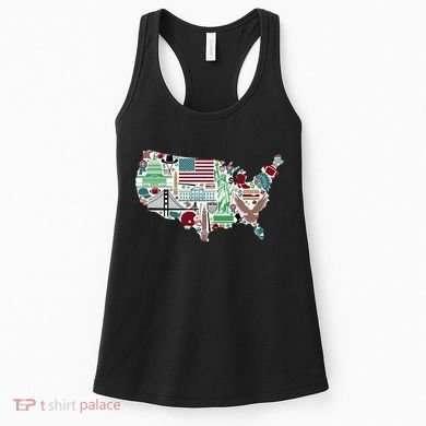 Retro USA State Map of America Women's Tank Top