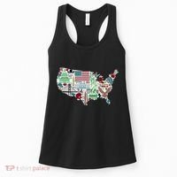 Retro USA State Map of America Women's Tank Top thumb 0