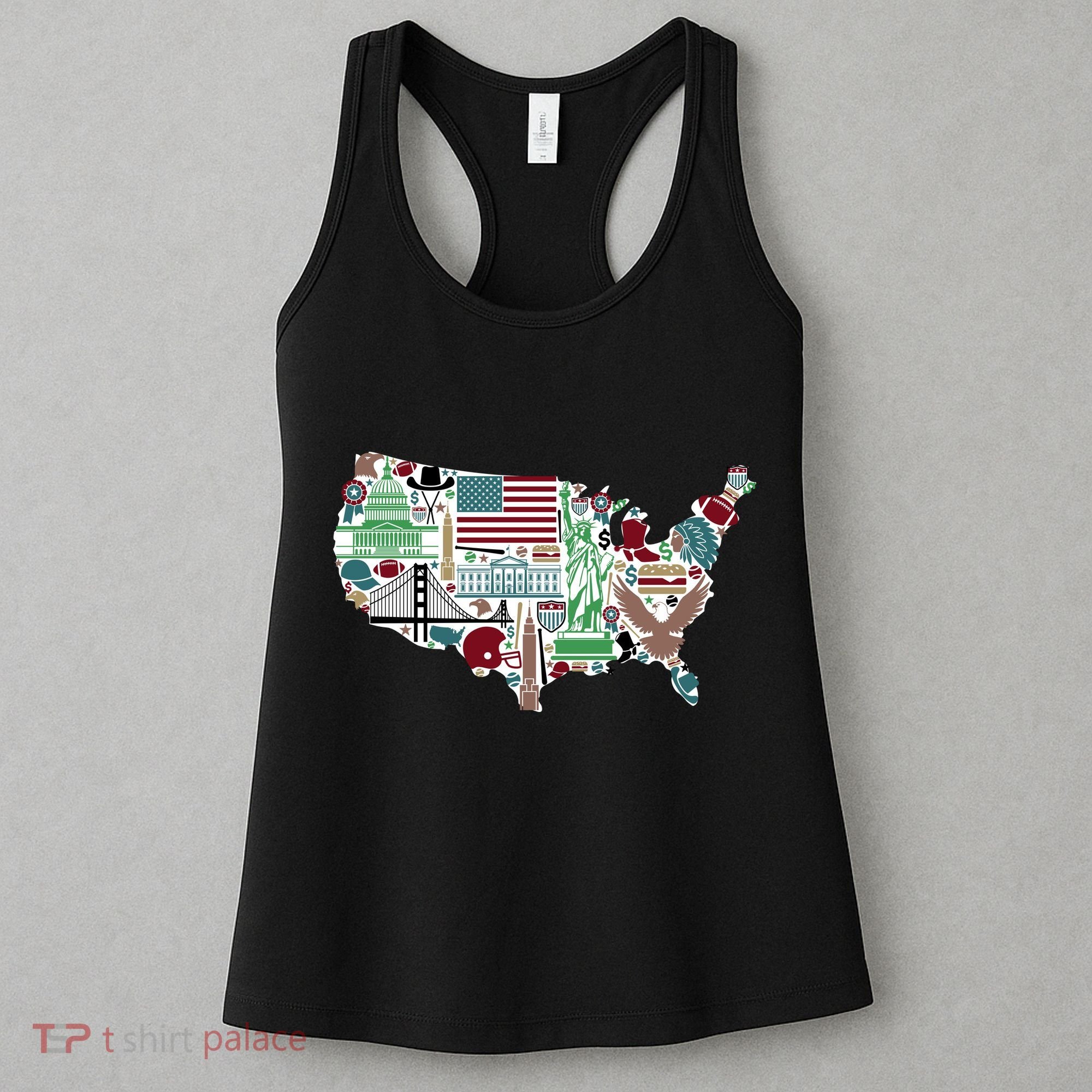 Retro USA State Map of America Women's Tank Top