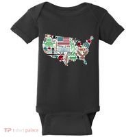 Retro USA State Map of America Baby Bodysuit thumb 0