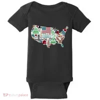 Retro USA State Map of America Baby Bodysuit thumb 0
