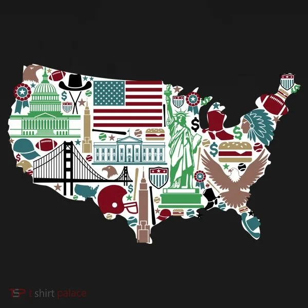 Retro USA State Map of America Baby Bodysuit
