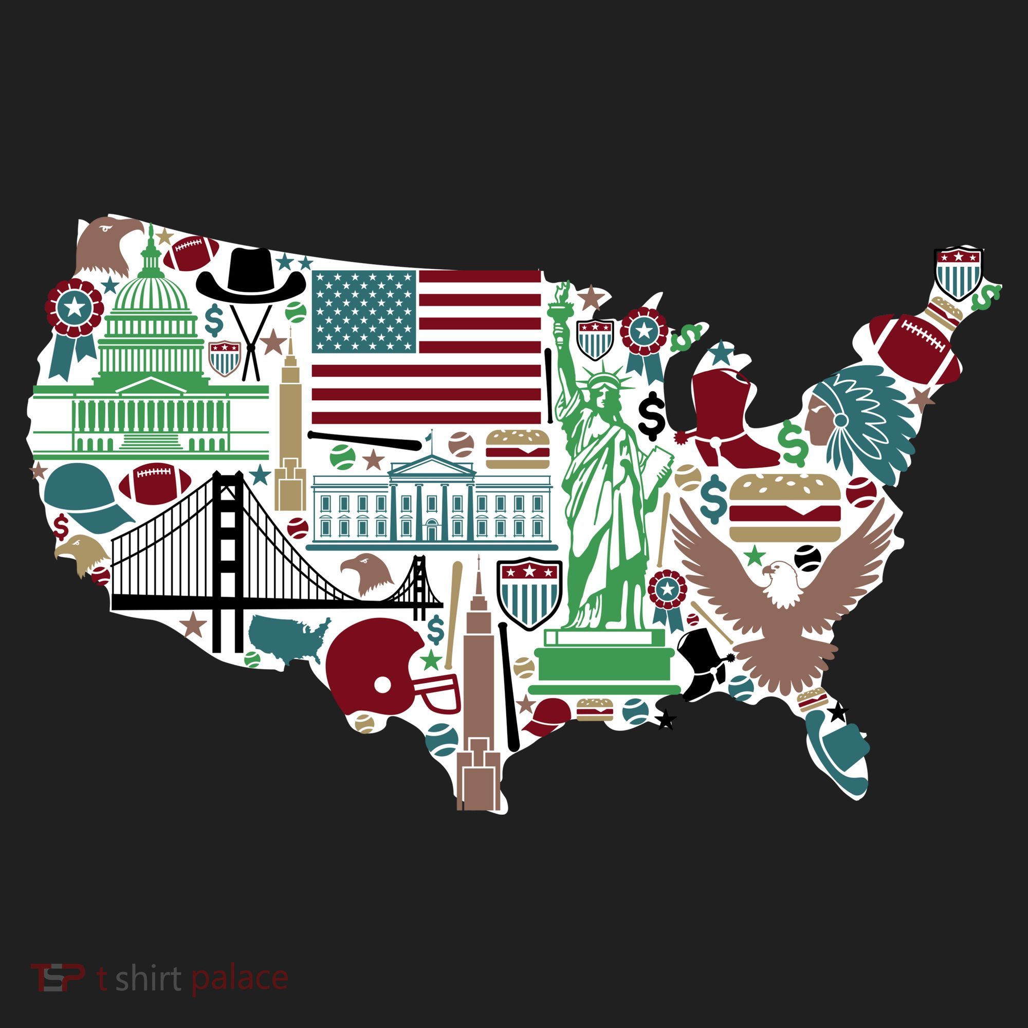 Retro USA State Map of America Hat