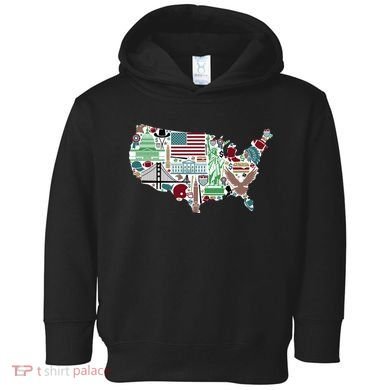 Retro USA State Map of America Toddler Hoodie