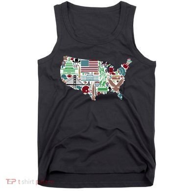 Retro USA State Map of America Tank Top