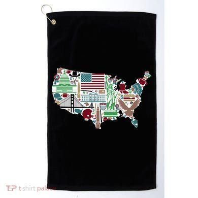 Retro USA State Map of America Golf Towel