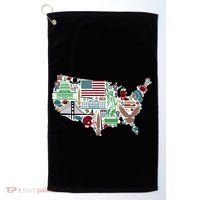 Retro USA State Map of America Golf Towel thumb 0