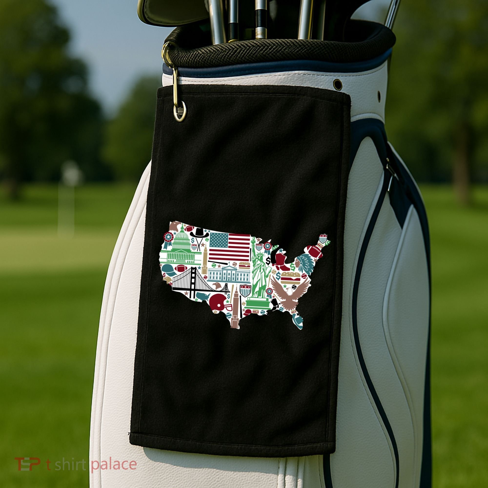 Retro USA State Map of America Golf Towel