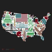 Retro USA State Map of America Golf Towel thumb 3