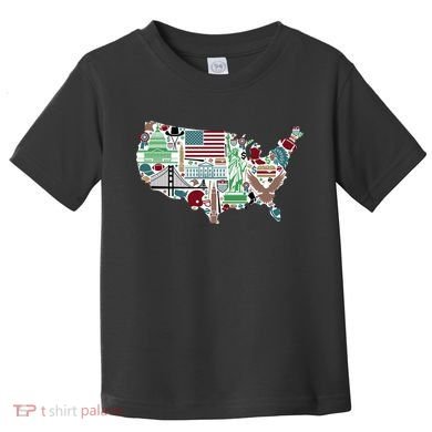 Retro USA State Map of America Toddler T-Shirt