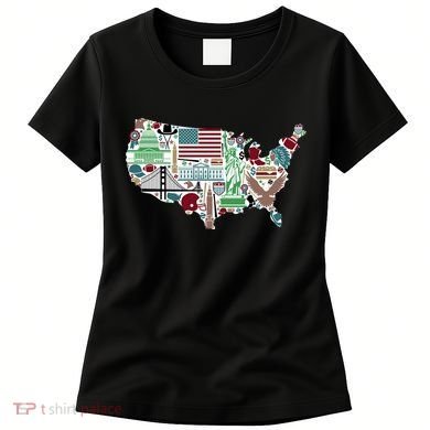 Retro USA State Map of America Women's T-Shirt