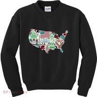 Retro USA State Map of America Kids Sweatshirt thumb 0