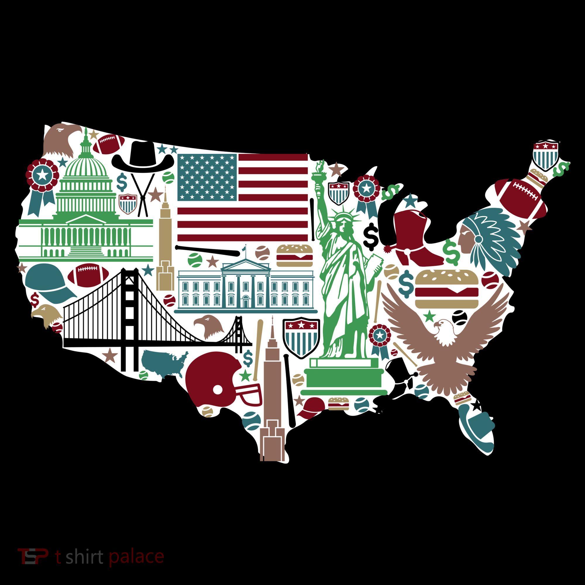 Retro USA State Map of America Kids Sweatshirt
