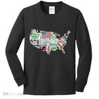 Retro USA State Map of America Kids Long Sleeve Shirt thumb 0
