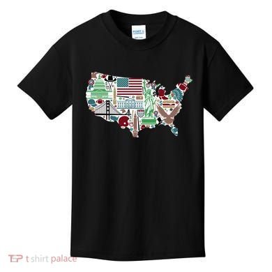 Retro USA State Map of America Kids T-Shirt