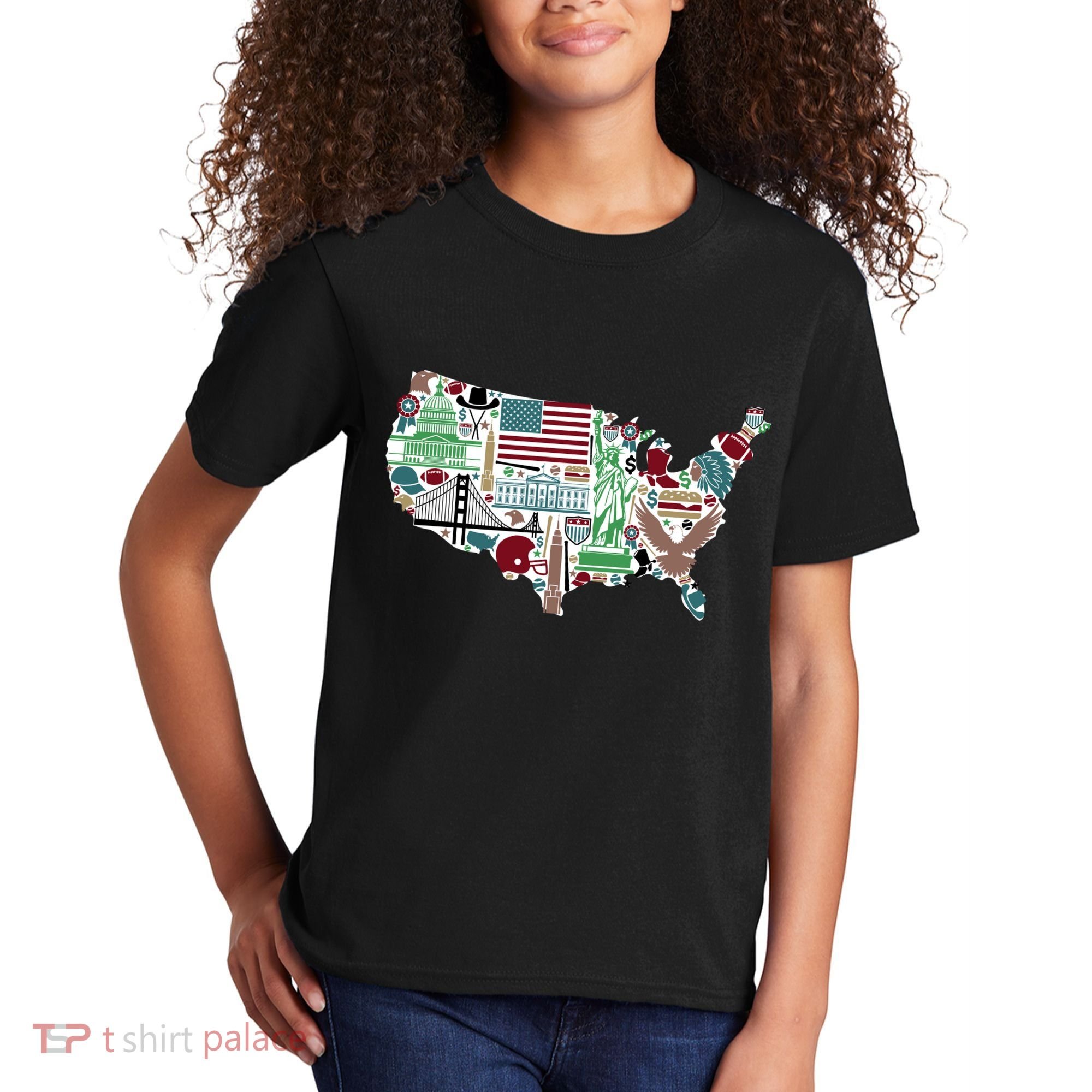 Retro USA State Map of America Kids T-Shirt