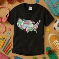 Retro USA State Map of America Kids T-Shirt thumb 3