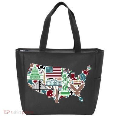 Retro USA State Map of America Tote Bag
