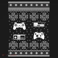Retro Video Game Ugly Christmas USA-Made Doggie Bandana thumb 2