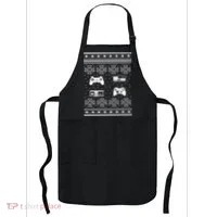 Retro Video Game Ugly Christmas Apron thumb 0