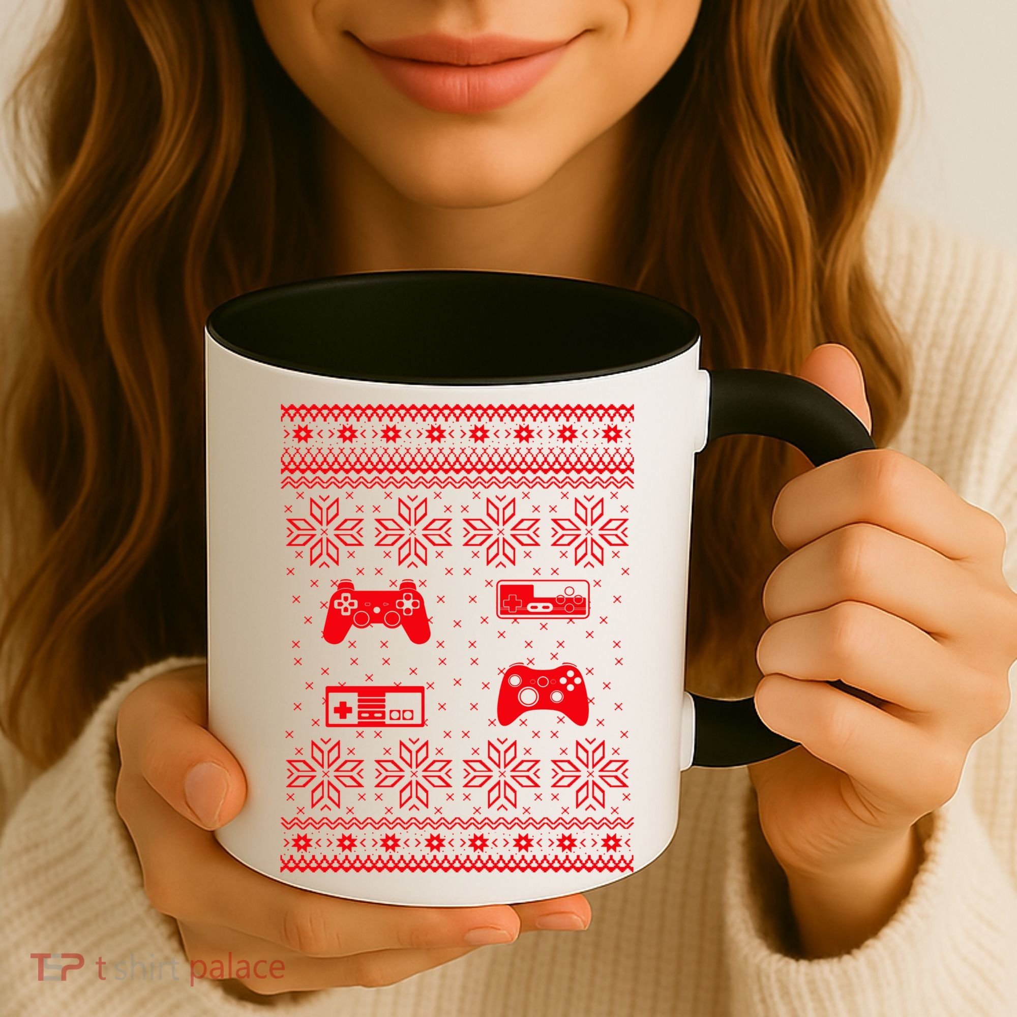 Retro Video Game Ugly Christmas Coffee Mug
