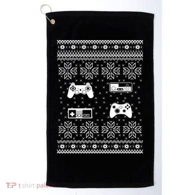 Retro Video Game Ugly Christmas Golf Towel