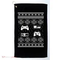 Retro Video Game Ugly Christmas Golf Towel thumb 0