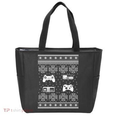 Retro Video Game Ugly Christmas Tote Bag