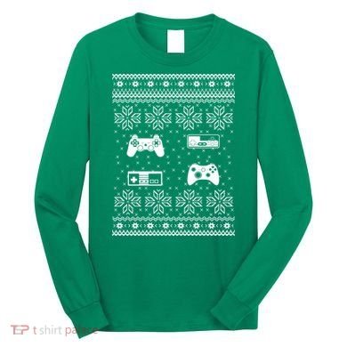 Retro Video Game Ugly Christmas Long Sleeve Shirt