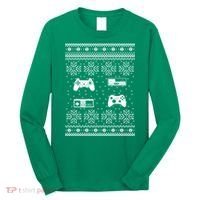 Retro Video Game Ugly Christmas Long Sleeve Shirt thumb 0