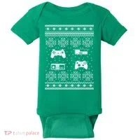Retro Video Game Ugly Christmas Baby Bodysuit thumb 0