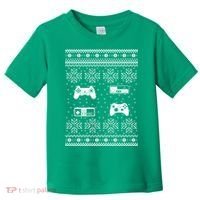 Retro Video Game Ugly Christmas Toddler T-Shirt thumb 0