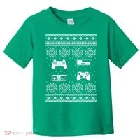 Retro Video Game Ugly Christmas Toddler T-Shirt thumb 0