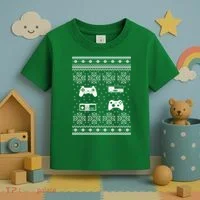 Retro Video Game Ugly Christmas Toddler T-Shirt thumb 3