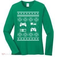 Retro Video Game Ugly Christmas Women's Long Sleeve Shirt thumb 0