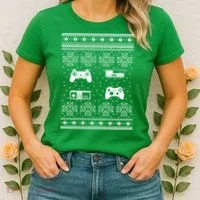 Retro Video Game Ugly Christmas Women's T-Shirt thumb 2