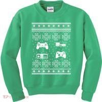 Retro Video Game Ugly Christmas Kids Sweatshirt thumb 0