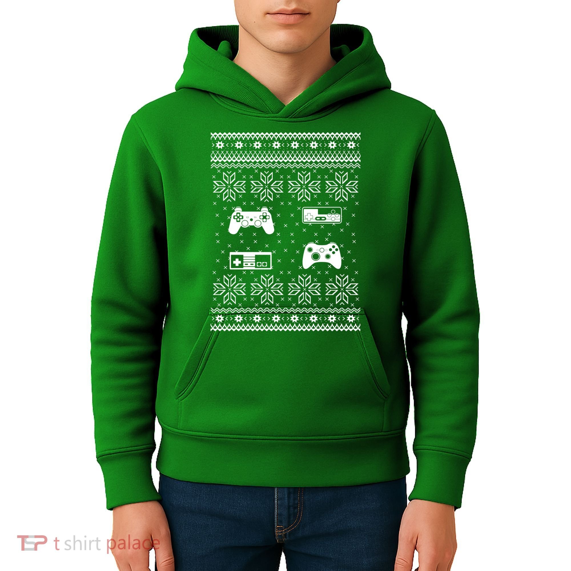 Retro Video Game Ugly Christmas Kids Hoodie