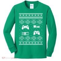 Retro Video Game Ugly Christmas Kids Long Sleeve Shirt thumb 0
