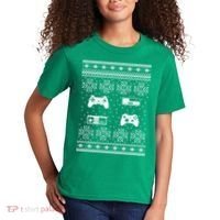 Retro Video Game Ugly Christmas Kids T-Shirt thumb 2